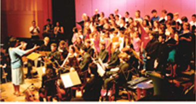 Miriam Moritz  e coral da orquestra Carlos Gomes/Blumenau
