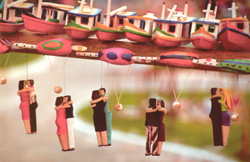 Miriti bonecos dançando, 2001, de Luiz Braga.