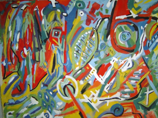 Em busca do novo na arte - trabalho coletivo de pintura