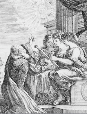 Galileu oferecendo seu telescópio