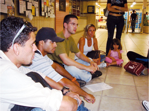 O grupo em preparação para o evento