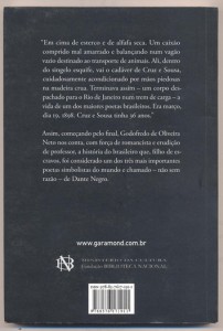 contra capa do livro Cruz e sousa