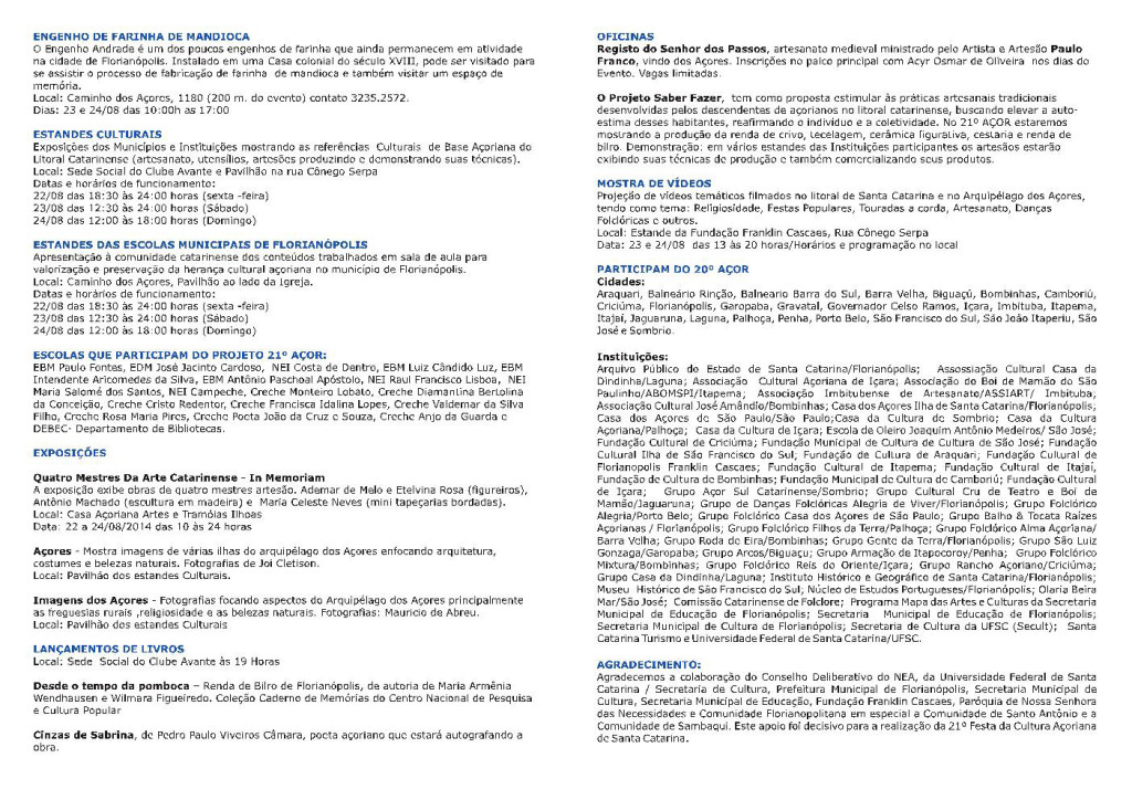 PROGRAMAÇÃO - 21º AÇOR - parte 2