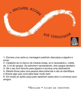 Cartão distribuído na UFSC propaga uma "corrente do bem" em homenagem a Diogo Cuiabano. (Foto: Divulgação)