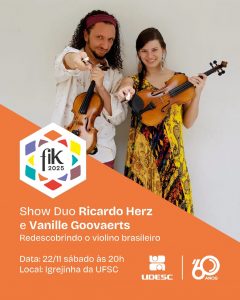 Igrejinha da UFSC recebe show de Ricardo Herz e Vanille Goovaerts @ Igrejinha da UFSC